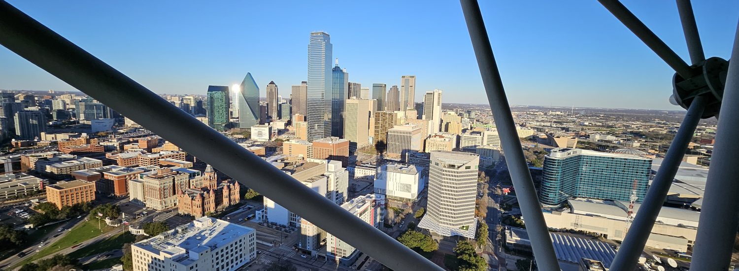 View of Dallas from a window at AT&T offices