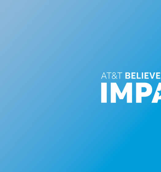 AT&T Believes Impact Awards logo on blue background