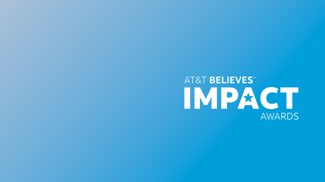 AT&T Believes Impact Awards logo on blue background