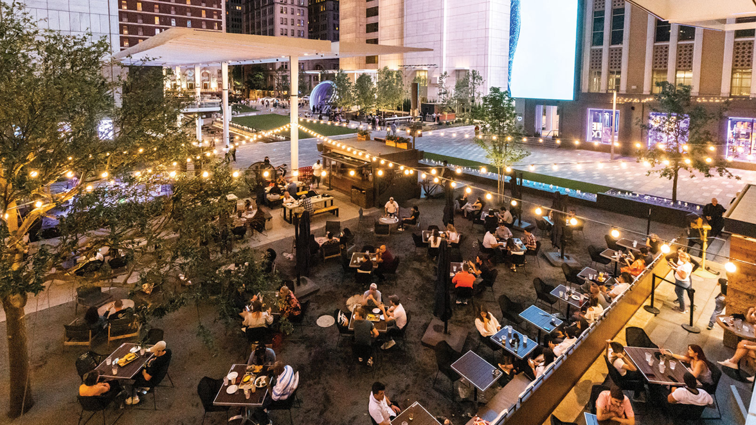 Aerial view of AT&T Discovery District