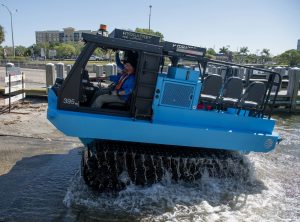 NDR team member driving a hydratrek