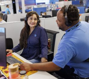 AT&T call center employees at work in San Antonio Texas.