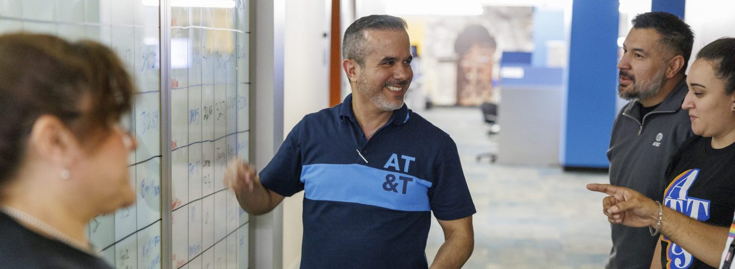 AT&T call center employees at work in San Antonio Texas.