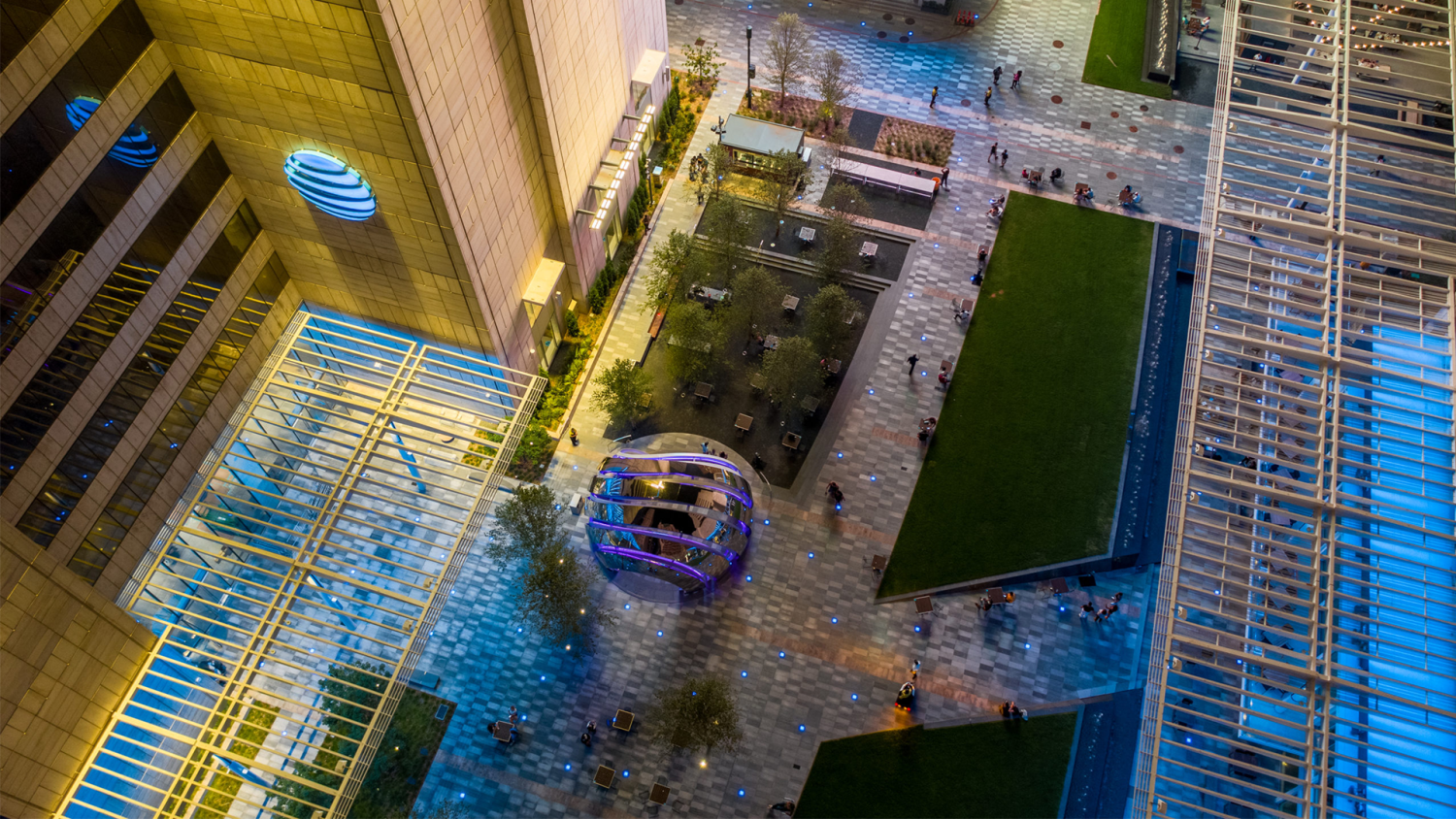 Aerial view of AT&T Discovery District