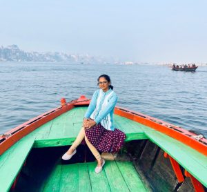 Renuka on a boat