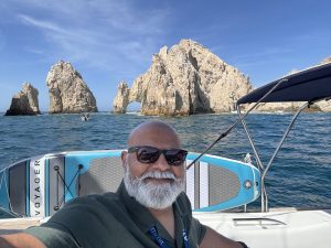 Ejaz on a boat