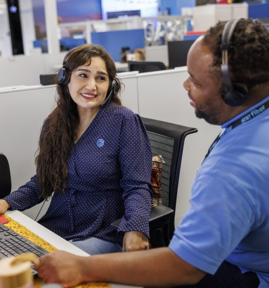 AT&T call center employees at work in San Antonio Texas.
